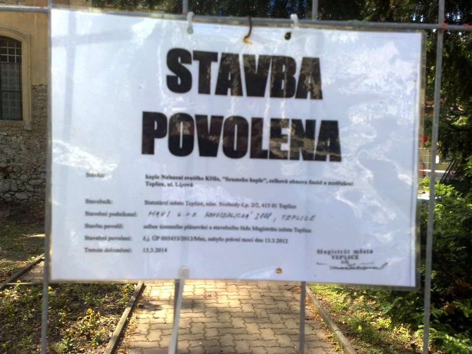 Seumeho kaple v Teplicích, STAVBA POVOLENA