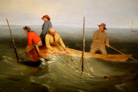 Shad Fishing on the Hudson by William Tylee Ranney, detail, 1846, oil on canvas - New Britain Museum of American Art - DSC09413