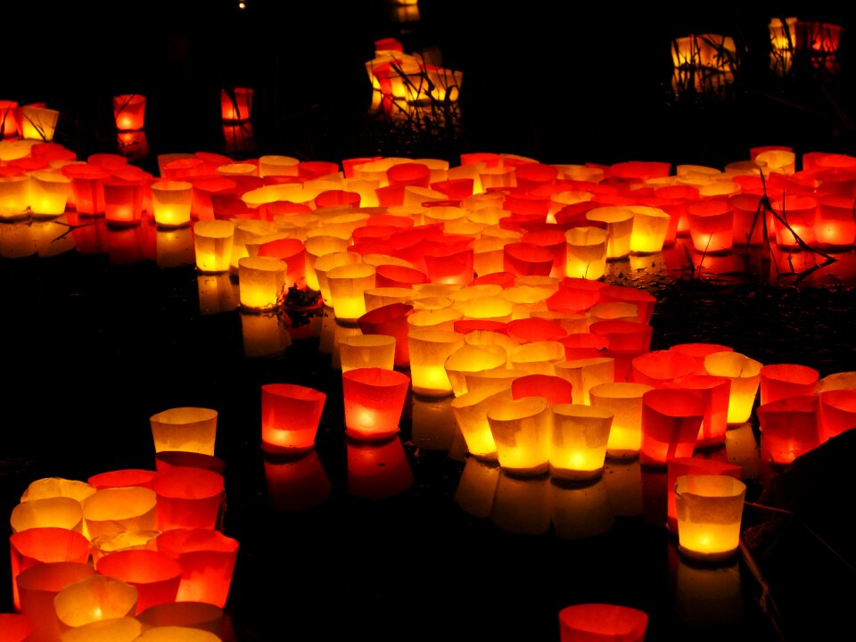 Festival of lights floating candles red