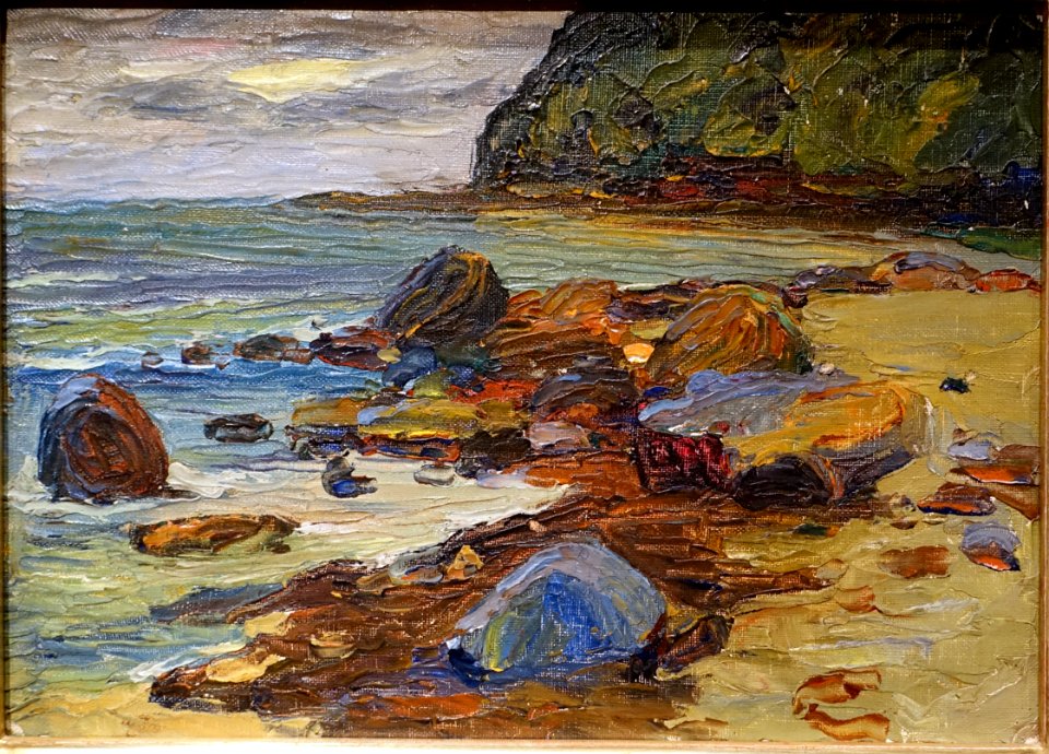 Sestri - on the beach, by Wassily Kandinsky, Russian, 1905, oil on cardboard - Princeton University Art Museum - DSC07006