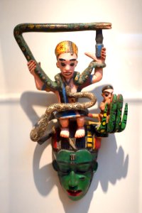 Seri Mask Honoring Mami Wata, Cote d'Ivoire, Guro people, 1960s, wood, enamel paint - Chazen Museum of Art - DSC01752