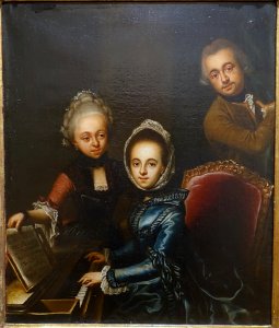Self portrait with sisters Susanna Magdalena and Dorothea Uhl, by Georg Anton Abraham Urlaub, c. 1770 - Mainfränkisches Museum - Würzburg, Germany - DSC04640