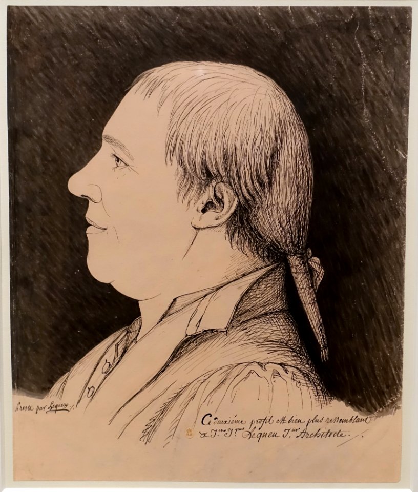 Self-Portrait in Profile, by Jean-Jacques Lequeu, 1793, pen and black ink and wash, over black chalk - Morgan Library & Museum - New York City - DSC06789