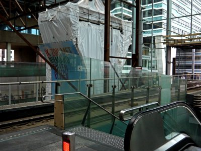 See-through from the interior of Central Station The Hague, tram platform with escalator; high resolution image by FotoDutch, June 2013