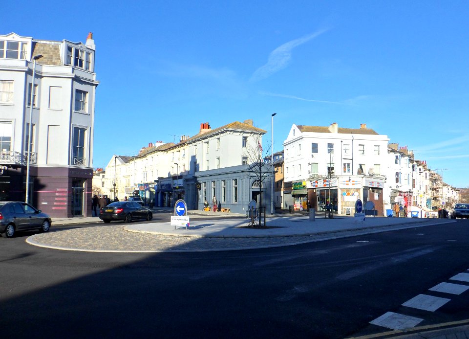 Seven Dials seen from Goldsmid Road, Hove (January 2014)