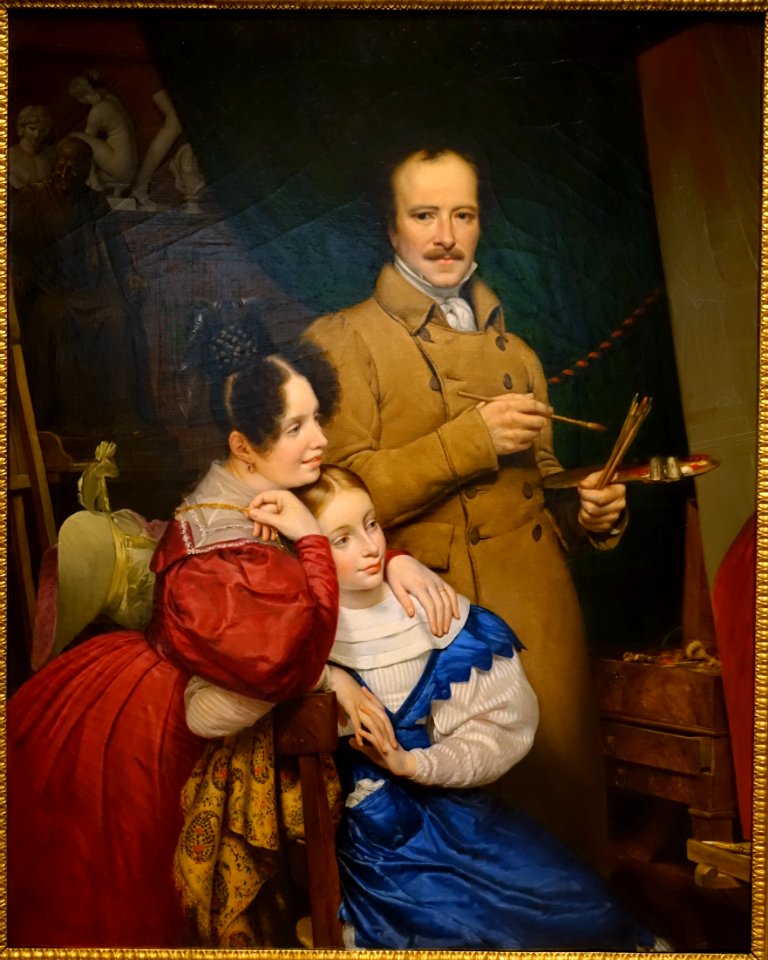 Self-portrait of the Artist and His Family, by Paul Claude-Michel Carpentier, French, 1833, oil on canvas - Dallas Museum of Art - DSC05252