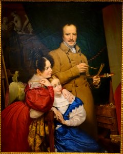 Self-portrait of the Artist and His Family, by Paul Claude-Michel Carpentier, French, 1833, oil on canvas - Dallas Museum of Art - DSC05252