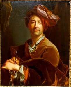 Self portrait, after Hyacinthe Rigaud, French, c. 1710, oil on canvas - Middlebury College Museum of Art - Middlebury, VT - DSC08124