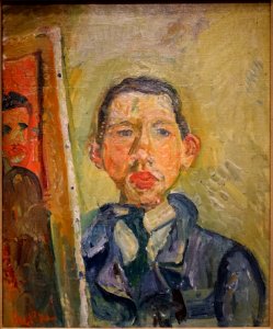 Self-portrait by Chaim Soutine, Russian active in France, c. 1918, oil on canvas - Princeton University Art Museum - DSC06996