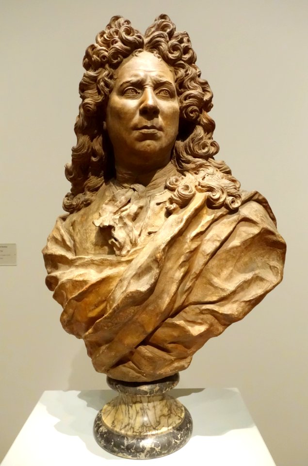 Self portrait by Charles-Antoine Coysevox, France, c. 1702, terracotta - California Palace of the Legion of Honor - DSC07741