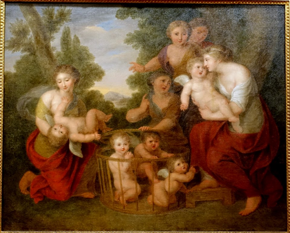 Selling of Cupids, French, c. 1825-1875, oil on canvas - Middlebury College Museum of Art - Middlebury, VT - DSC08165