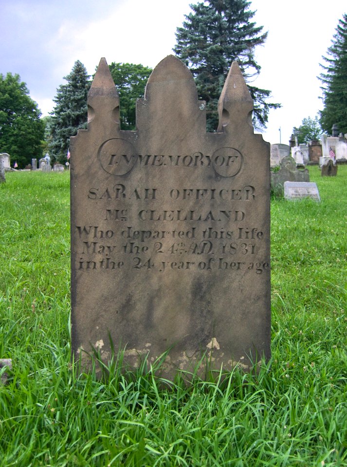Sarah Officer McClelland Tombstone, Oak Spring Cemetery, 2015-06-27, 01