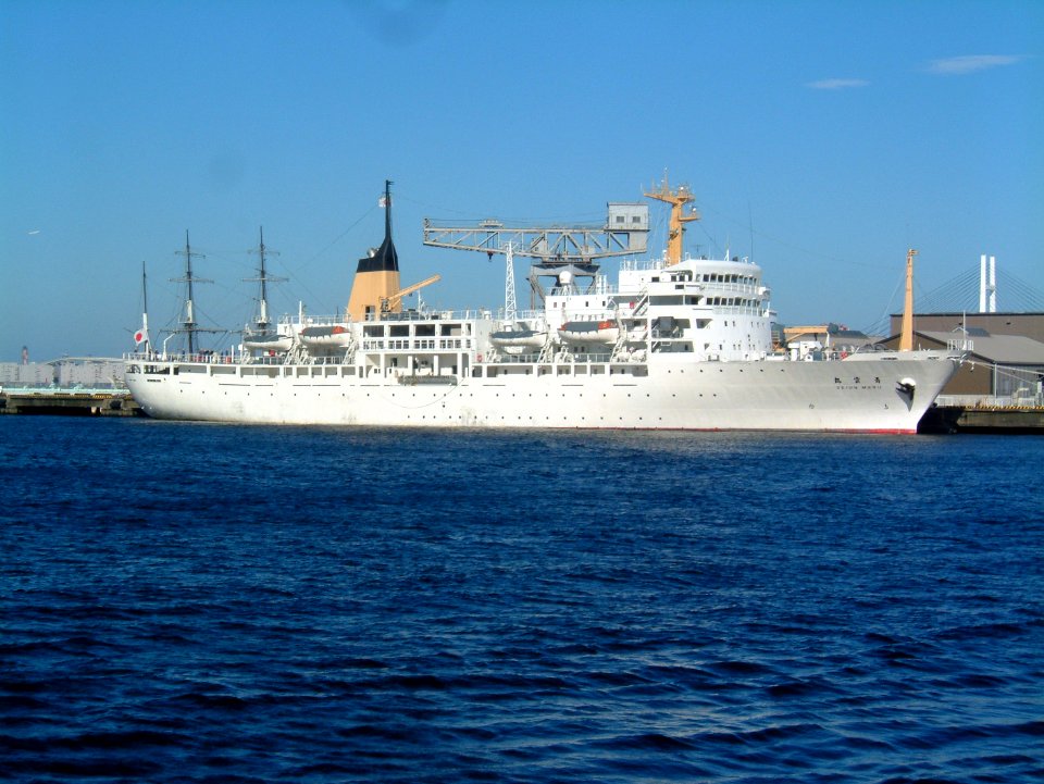 Seiun-maru, a training ship of Japan agency of Maritime Education and Training for Seafarers(JMETS) ,at the Shinko Pier of Yokohama Port