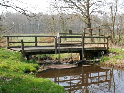 Seppenser Bach, Brücke mit Stauwehr, 2019-04