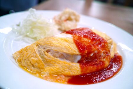 Food omelette rice egg dishes