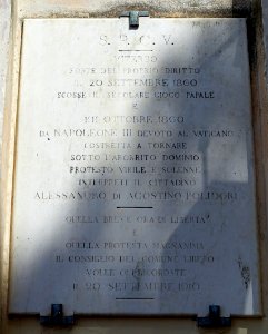 September 20 and 11 October 1860 memorial - Palazzo dei Priori - Viterbo, Italy - DSC02131