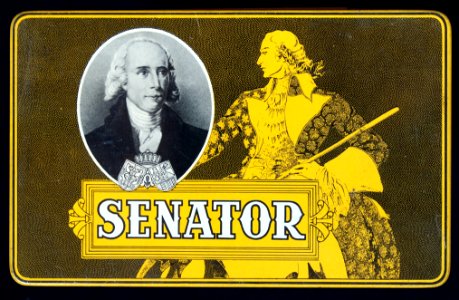 Senator geel sigarenblikje