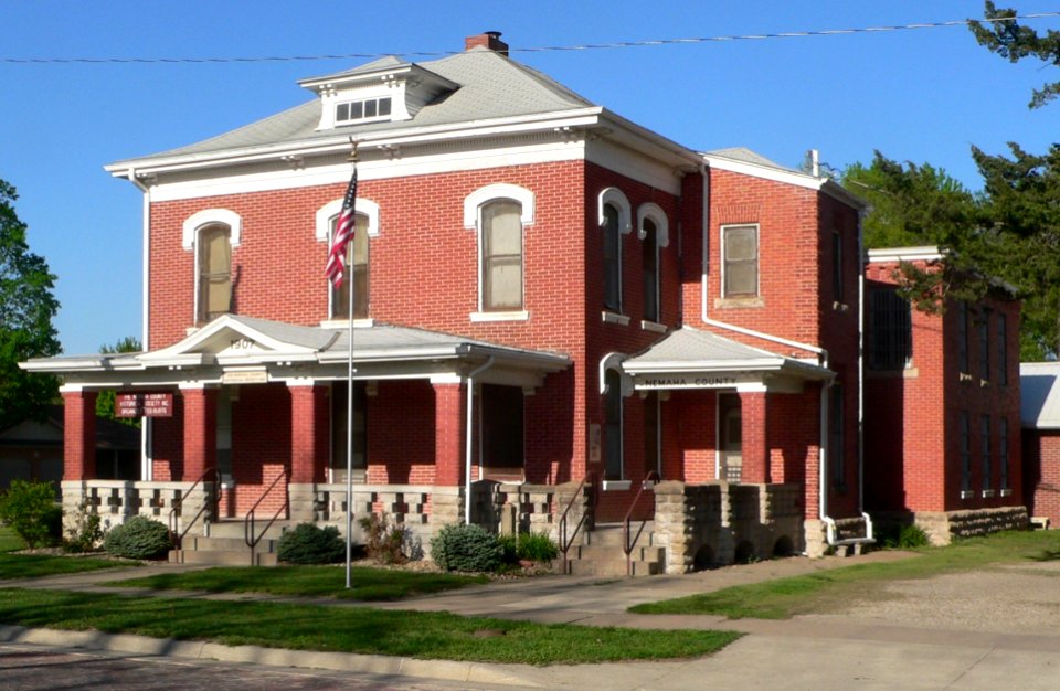 Seneca, Kansas jail and sheriff residence from SW 1