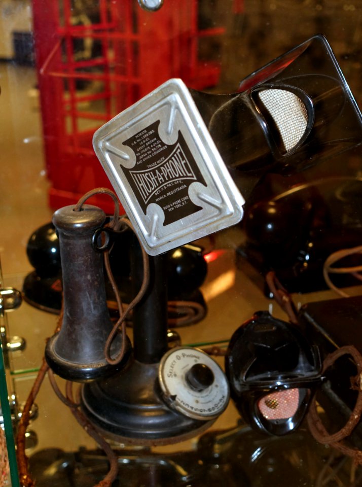 Select-O-Phone with Hush-A-Phone attachment - Telephone Museum - Waltham, Massachusetts -DSC08215