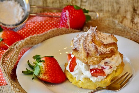 Whipped cream milk product pastries photo