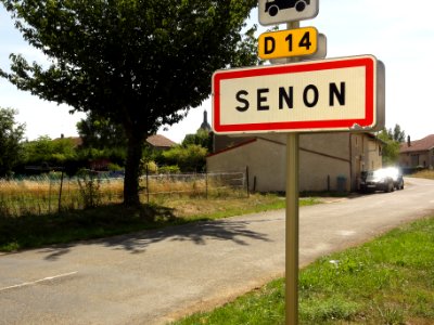 Senon (Meuse) city limit sign