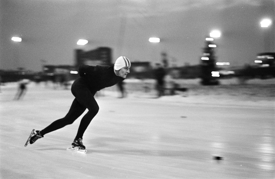 Schaatsen Nederland tegen Noorwegen. Fred Anton Maier in aktie, Bestanddeelnr 920-9722