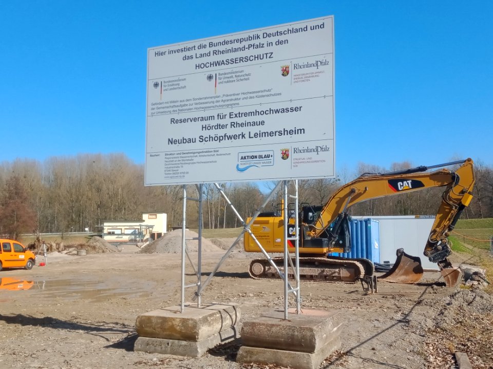 Schöpfwerk Leimersheim, Baustelle März 2020