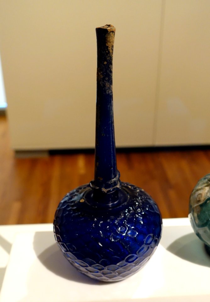 Scented-water sprinkler, Iran, Khorasan, 10th to 11th century AD, moulded glass - Aga Khan Museum - Toronto, Canada - DSC06408