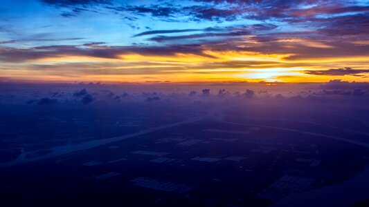 Sunset the clouds aerial