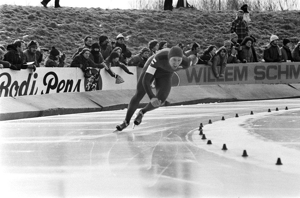 Schaatswedstrijden om de Uniekaas Trofee in Alkmaar. Kay Arne Stenshjemmet in ac, Bestanddeelnr 930-1363