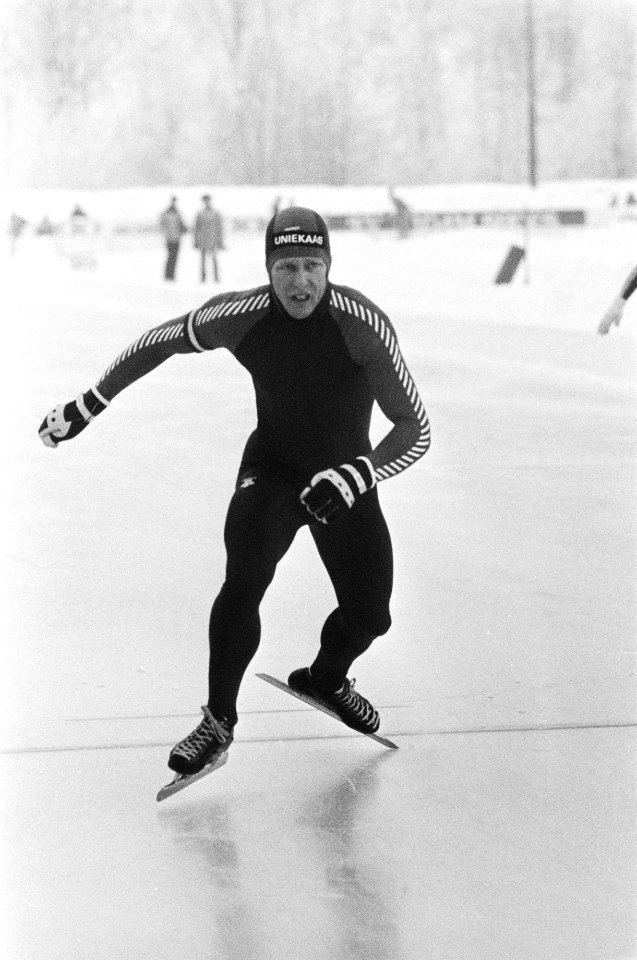 Schaatsinterland Nederland tegen Noorwegen in Groningen. Rolf Sibrandy in actie., Bestanddeelnr 931-8762