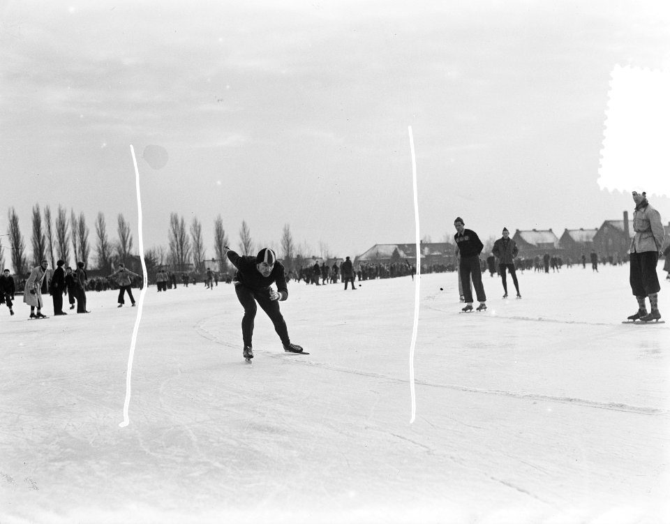 Schaatswedstrijden Aalsmeer Kok van de Elst alleen, Bestanddeelnr 905-4808
