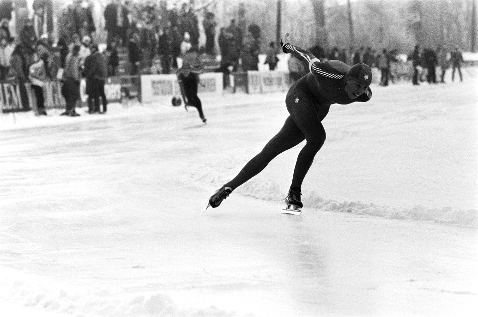Schaatsinterland Nederland tegen Noorwegen in Groningen. Tom Erik Oxholm (Noorwe, Bestanddeelnr 931-8761