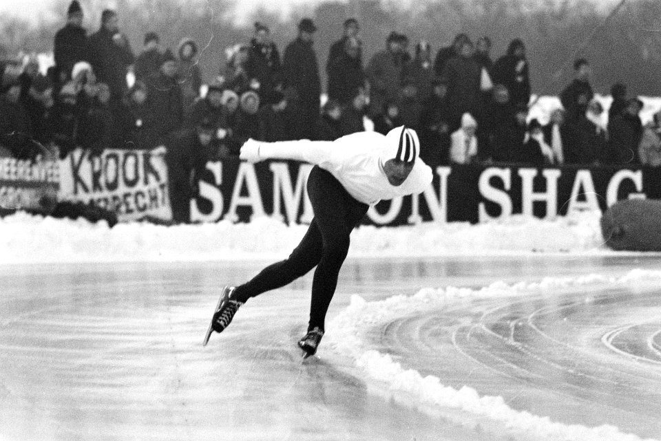 Schaatswedstrijd Nederland tegen Noorwegen in Heerenveen. Dag Fornaess in aktie, Bestanddeelnr 923-0979