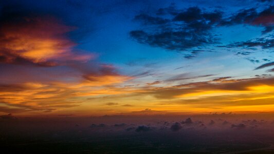 Sunset the clouds aerial