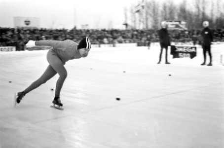Schaatsen Nederland tegen Noorwegen. Eddy Verheijen in aktie, Bestanddeelnr 920-9723