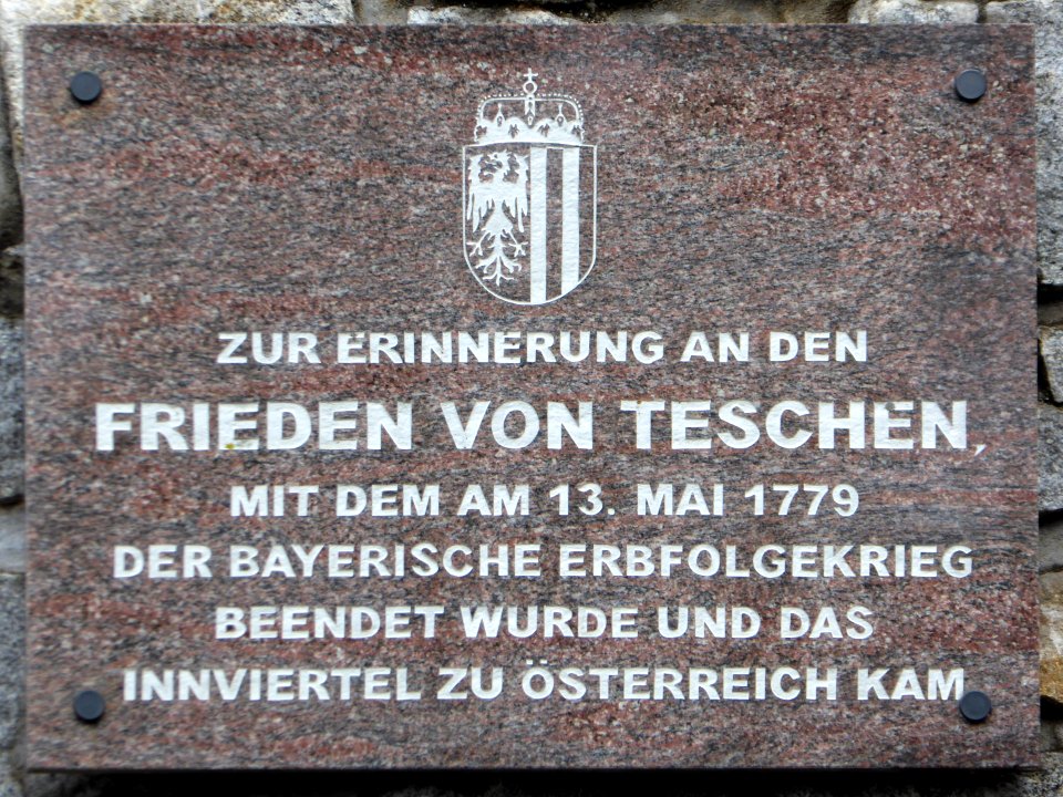 Schärding, Tafel Friede von Teschen, 2