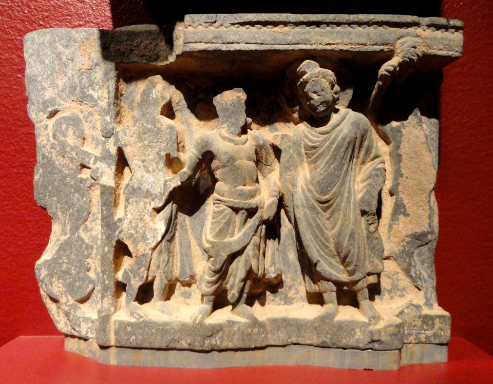 Scene from the life of the Buddha, Gandhara, Pakistan, 2nd century AD, schist - San Diego Museum of Art - DSC06360