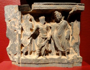 Scene from the life of the Buddha, Gandhara, Pakistan, 2nd century AD, schist - San Diego Museum of Art - DSC06360