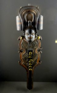 Scepter, Angola, Chokwe, mid 19th century, wood, brass nails, European earring - Ethnological Museum, Berlin - DSC02229