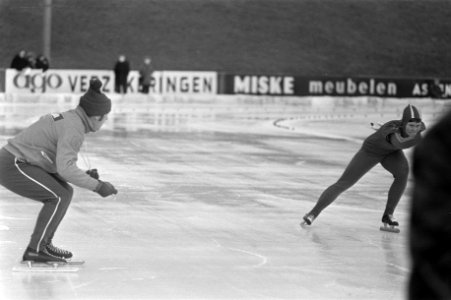 Schaatsinterland Nederland tegen USSR in Assen Nederlandse schaatscoach Gerard , Bestanddeelnr 928-3662