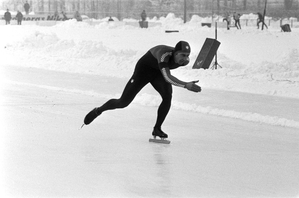Schaatsinterland Nederland tegen Noorwegen in Groningen. Sprinter Lieuwe de Boer, Bestanddeelnr 931-8738