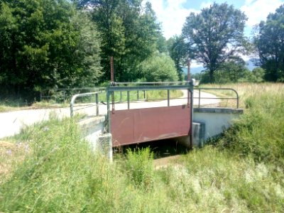 Scheidgraben (Fuchsgraben), Brücke, Schütz, Gemeinde Sasbach