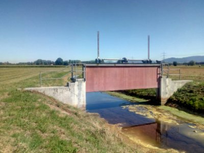 Scheidgraben, Stauwehr südlich von Bühl-Moos