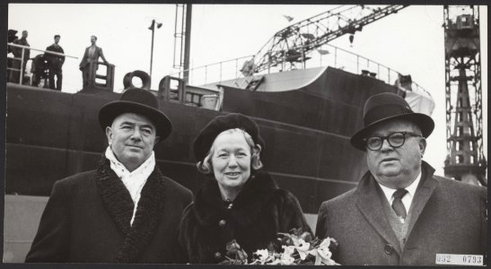Scheepswerven, tewaterlatingen, jubilea, Verolme C, Webb HC, Webb mw RA, Bestanddeelnr 092-0793