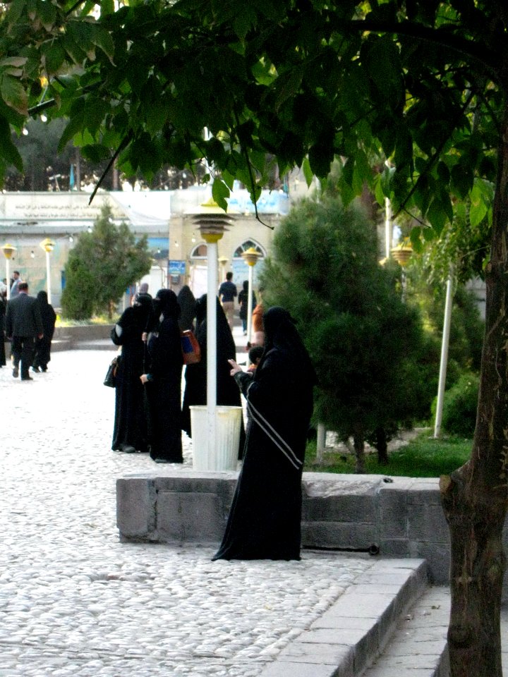 Saudi Arabian woman with Niqab taking photo from Mosque of Mohammad al Mahruq - Nishapur 1