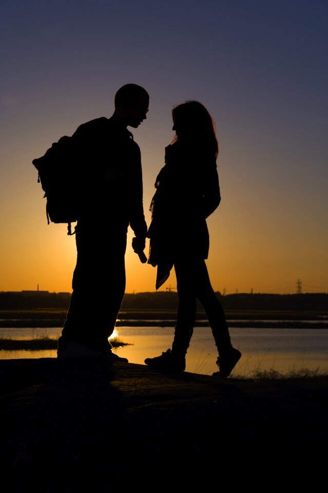 In love with shadow backlit