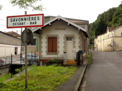 Savonnières-devant-Bar (Meuse) city limit sign