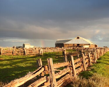 Fence wooden rails photo