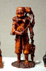 Sarumawashi, okimono by Kogetsu, Japan, c. 1890s - 1912, boxwood, metal - Spurlock Museum, UIUC - DSC06045